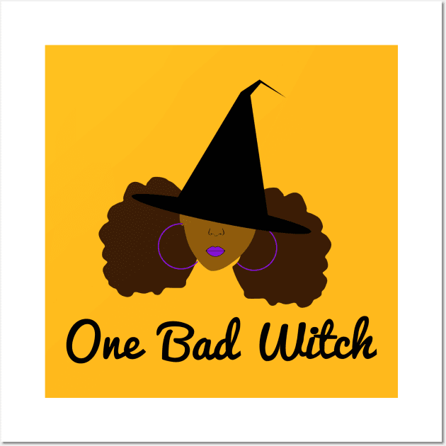 One Bad Witch Halloween Wall Art by blackartmattersshop